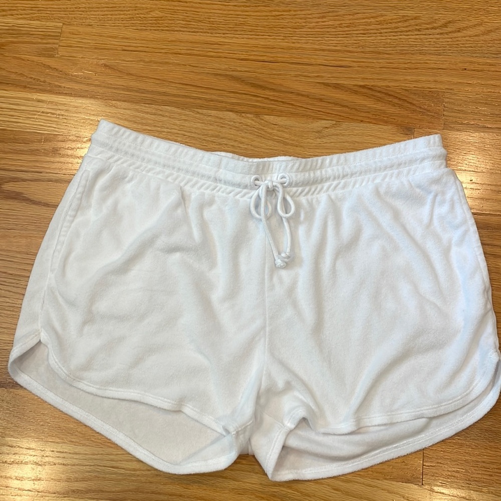 Terry cloth drawstring shorts